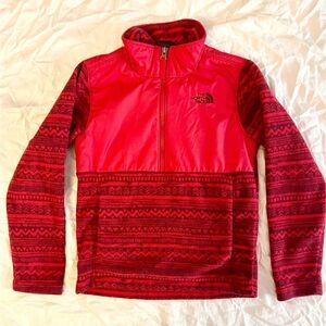 The North Face Kids Red Patterned Fleece Pullover